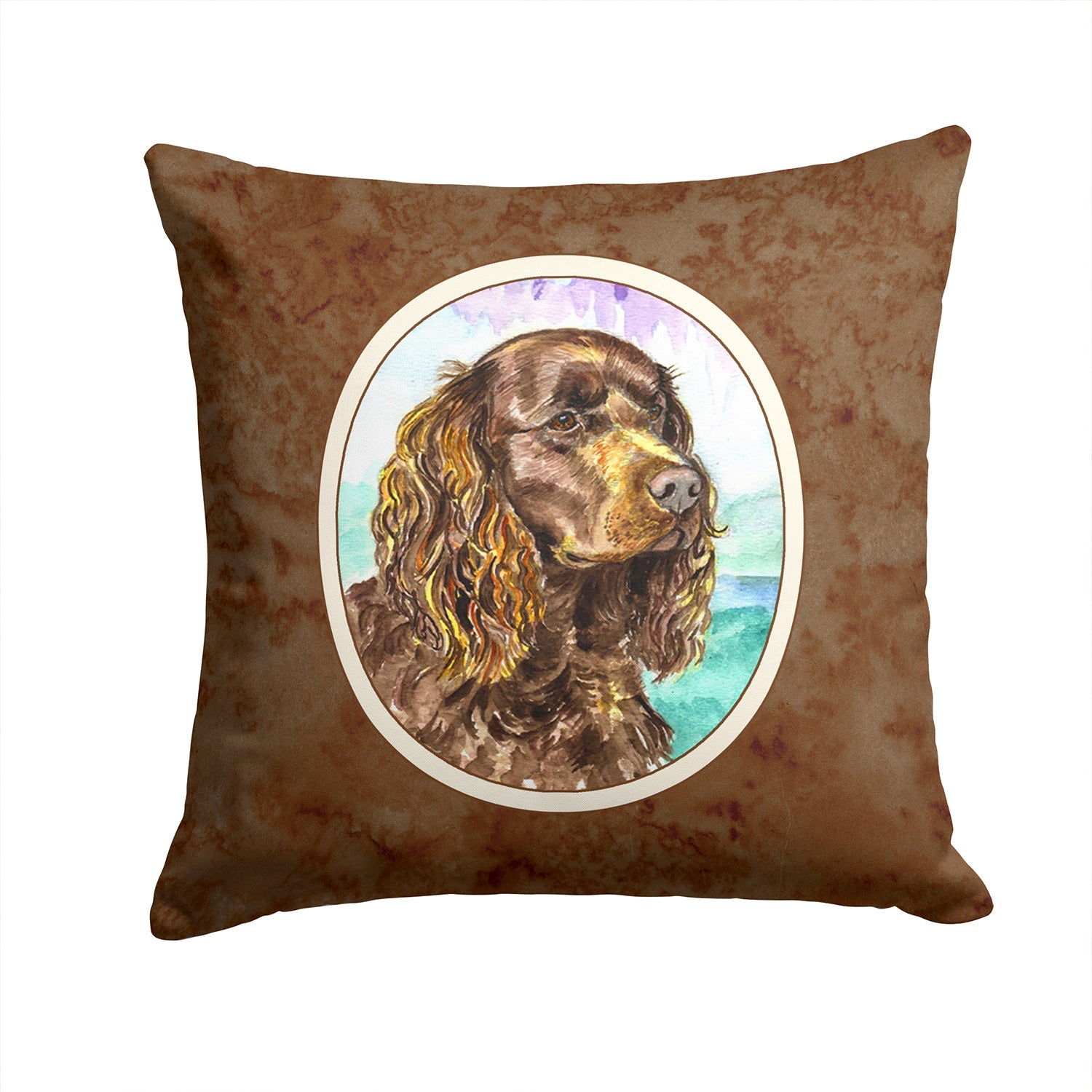 American Water Spaniel Decorative Throw Pillow 14x14 Indoor Outdoor Accent Cushion, Fabric Cover with Insert for Sofa, Bed, Porch & Living Room