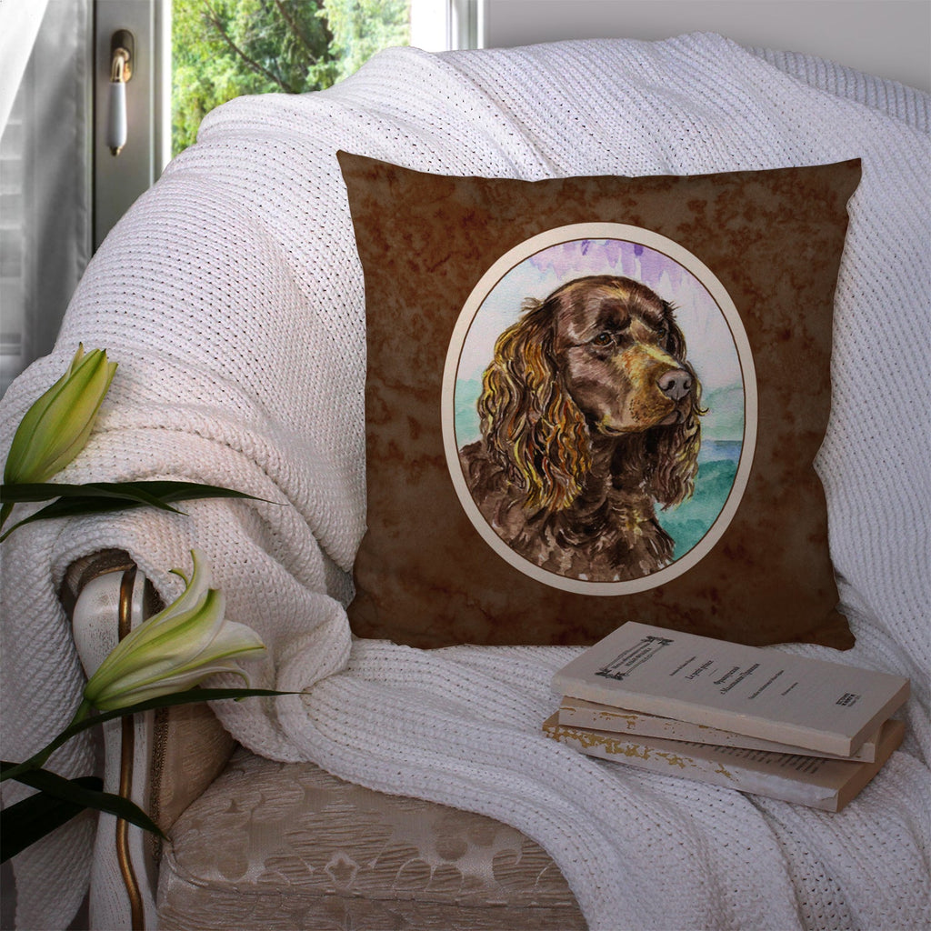American Water Spaniel Decorative Throw Pillow 14x14 Indoor Outdoor Accent Cushion, Fabric Cover with Insert for Sofa, Bed, Porch & Living Room
