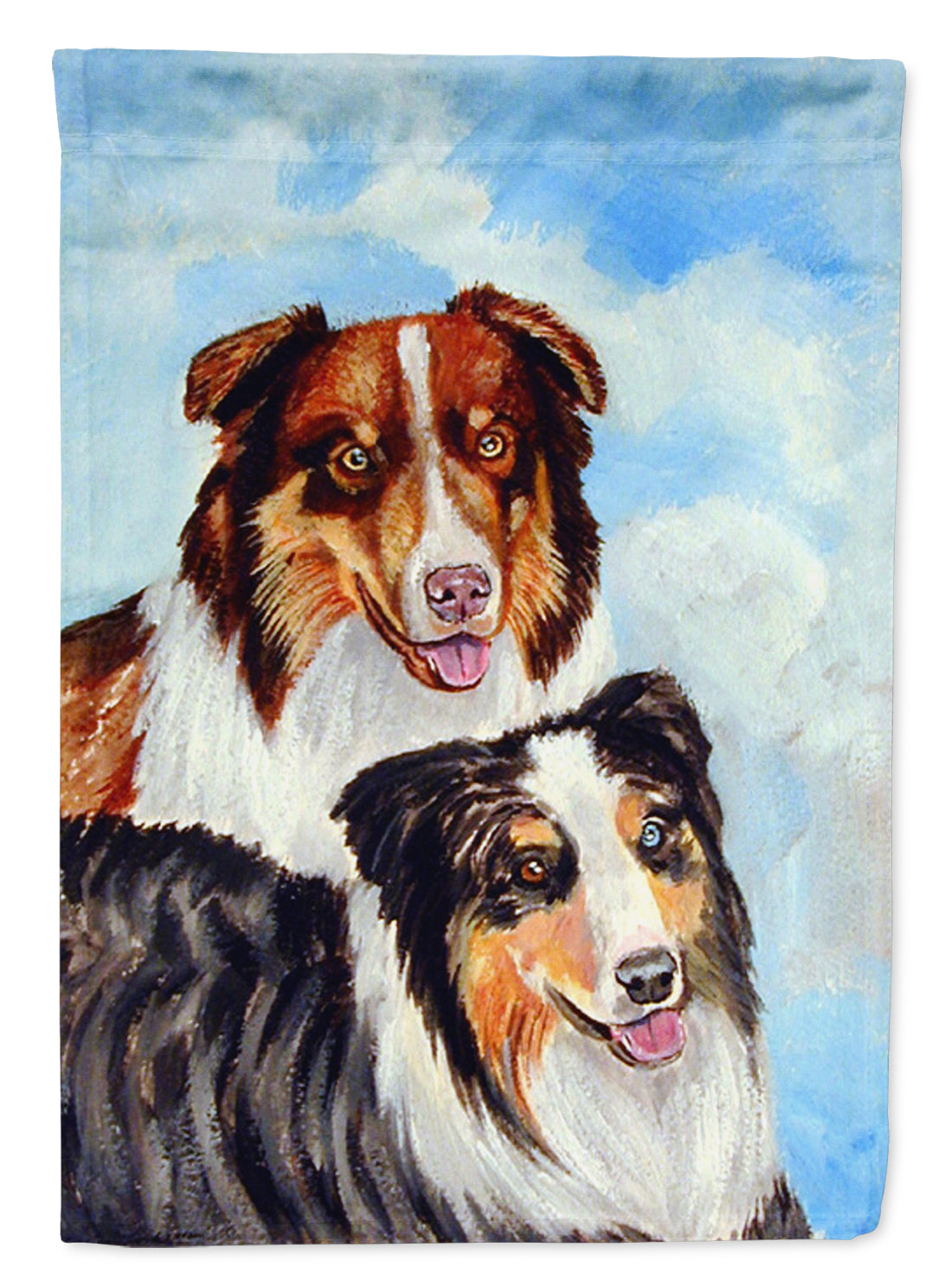 Australian Shepherd What a pair House Flag 28x40 Porch Sleeve Pole Decorative Outside Yard Banner Artwork Wall Hanging, Polyester