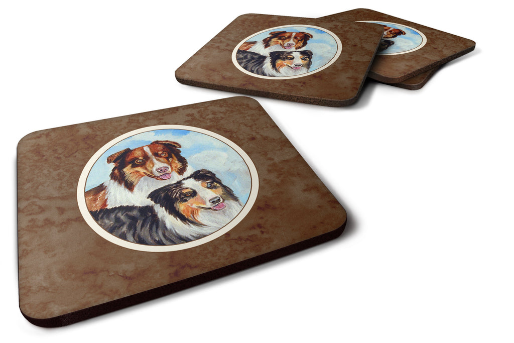 Australian Shepherd What a pair Foam Coasters Set of 4 Cup Coasters for Indoor Outdoor, Tabletop Protection, Anti Slip, Mouse pad Material