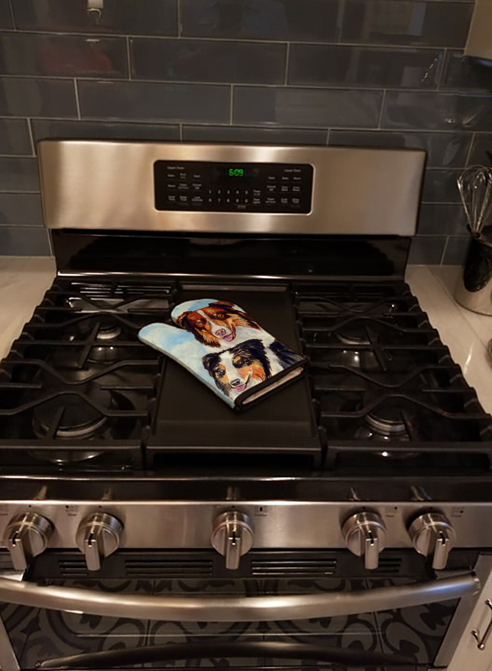 Australian Shepherd What a pair Oven Mitt Heat Resistant Thick Oven Mitt for Hot Pans and Oven, Kitchen Mitt Protect Hands, Cooking Baking Glove