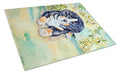Bernese Mountain Dog Puppy Cutting Board Tempered Glass Kitchen Cutting Surface, Heat Resistant Chopping, Non-Slip Feet, Food Prep & Serving