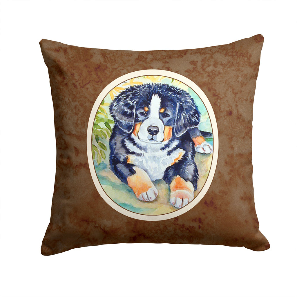 Bernese Mountain Dog Puppy Decorative Throw Pillow 14x14 Indoor Outdoor Accent Cushion, Fabric Cover with Insert for Sofa, Bed, Porch & Living Room