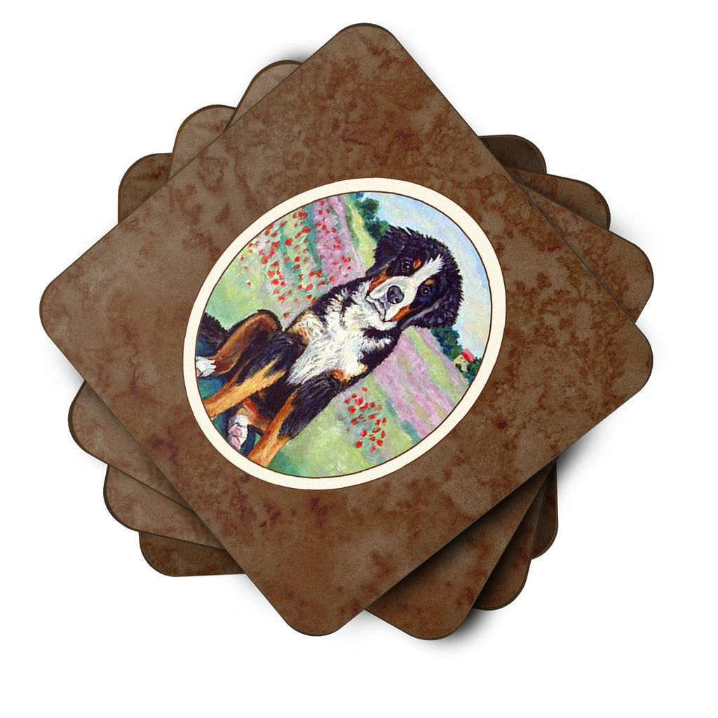 Bernese Mountain Dog Foam Coasters Set of 4 Cup Coasters for Indoor Outdoor, Tabletop Protection, Anti Slip, Mouse pad Material