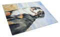 Momma's Love Bernese Mountain Dog Cutting Board Tempered Glass Kitchen Cutting Surface, Heat Resistant Chopping, Non-Slip Feet, Food Prep & Serving