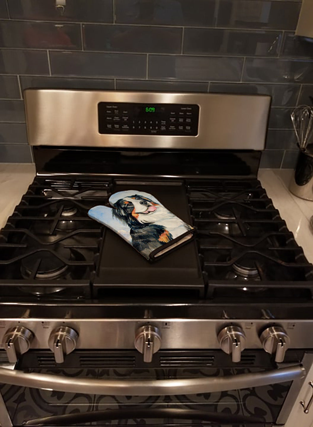 Momma's Love Bernese Mountain Dog Oven Mitt Heat Resistant Thick Oven Mitt for Hot Pans and Oven, Kitchen Mitt Protect Hands, Cooking Baking Glove