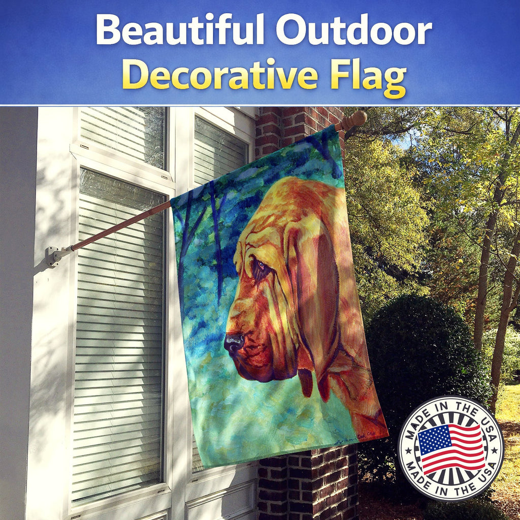 Bloodhound House Flag 28x40 Porch Sleeve Pole Decorative Outside Yard Banner Artwork Wall Hanging, Polyester