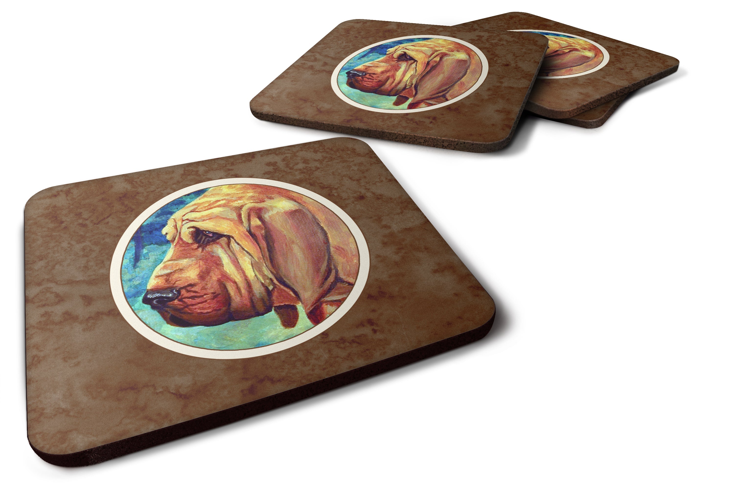 Bloodhound Foam Coasters Set of 4 Cup Coasters for Indoor Outdoor, Tabletop Protection, Anti Slip, Mouse pad Material