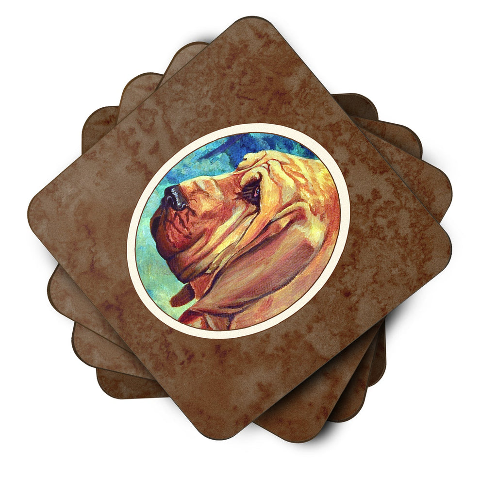 Bloodhound Foam Coasters Set of 4 Cup Coasters for Indoor Outdoor, Tabletop Protection, Anti Slip, Mouse pad Material