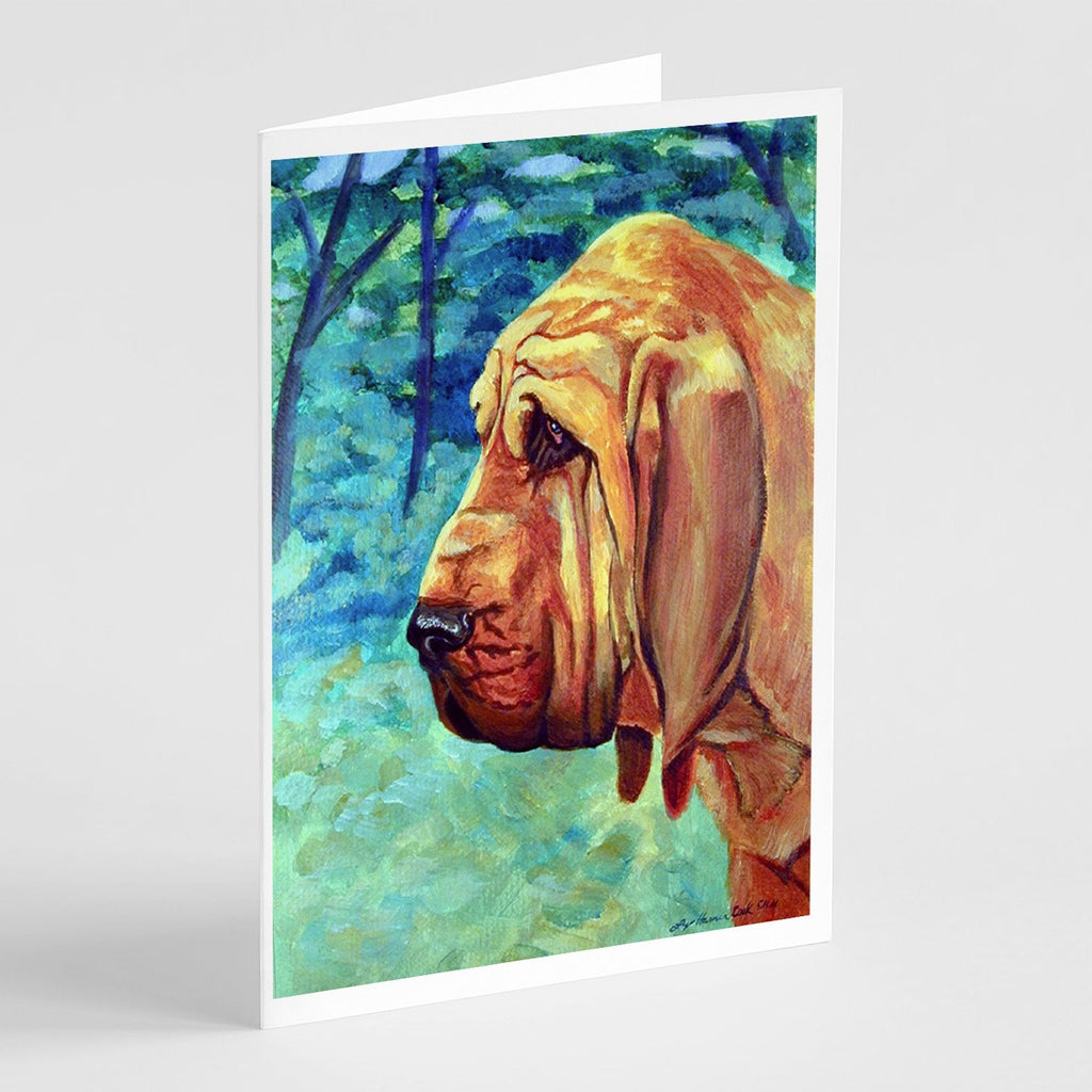 Bloodhound Greeting Cards Pack of 8 Blank Cards with Envelopes Whimsical A7 Size 5x7