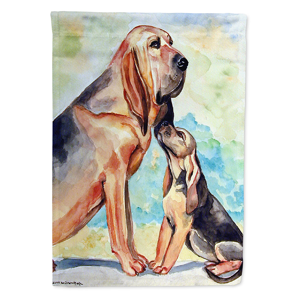 Bloodhound Momma's Love House Flag 28x40 Porch Sleeve Pole Decorative Outside Yard Banner Artwork Wall Hanging, Polyester