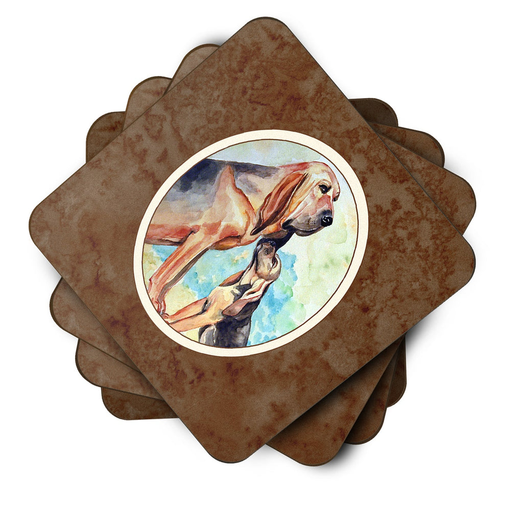 Bloodhound Momma's Love Foam Coasters Set of 4 Cup Coasters for Indoor Outdoor, Tabletop Protection, Anti Slip, Mouse pad Material