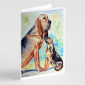 Bloodhound Momma's Love Greeting Cards Pack of 8 Blank Cards with Envelopes Whimsical A7 Size 5x7