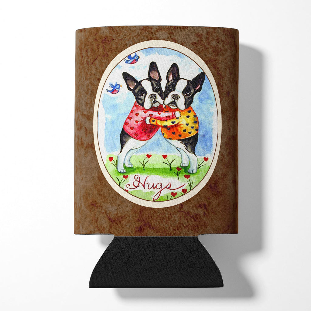 Hugs Boston Terrier Can or Bottle Hugger Cooler Sleeve for Standard 12 oz Cans, Insulated Foam Beer & Soda Can Hugger Reusable