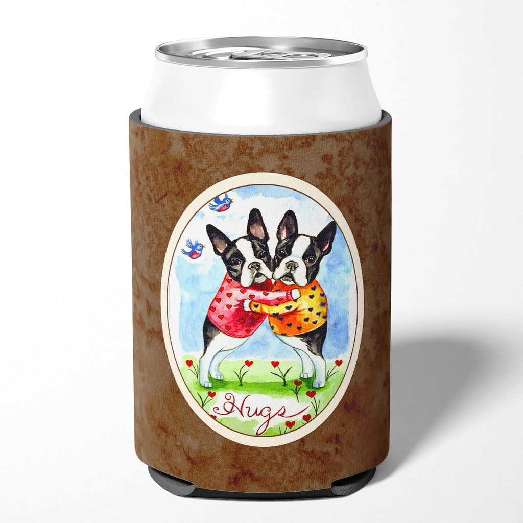 Hugs Boston Terrier Can or Bottle Hugger Cooler Sleeve for Standard 12 oz Cans, Insulated Foam Beer & Soda Can Hugger Reusable