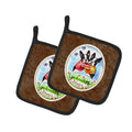 Hugs Boston Terrier Pot Holder Set of 2 Heat Resistant Quilted Hot Pads 7.5 x 7.5 Inch, Insulated Kitchen Trivets for Cooking & Baking