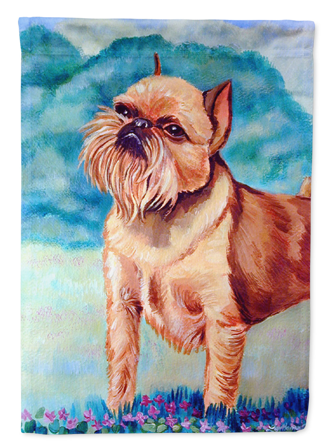Brussels Griffon House Flag 28x40 Porch Sleeve Pole Decorative Outside Yard Banner Artwork Wall Hanging, Polyester
