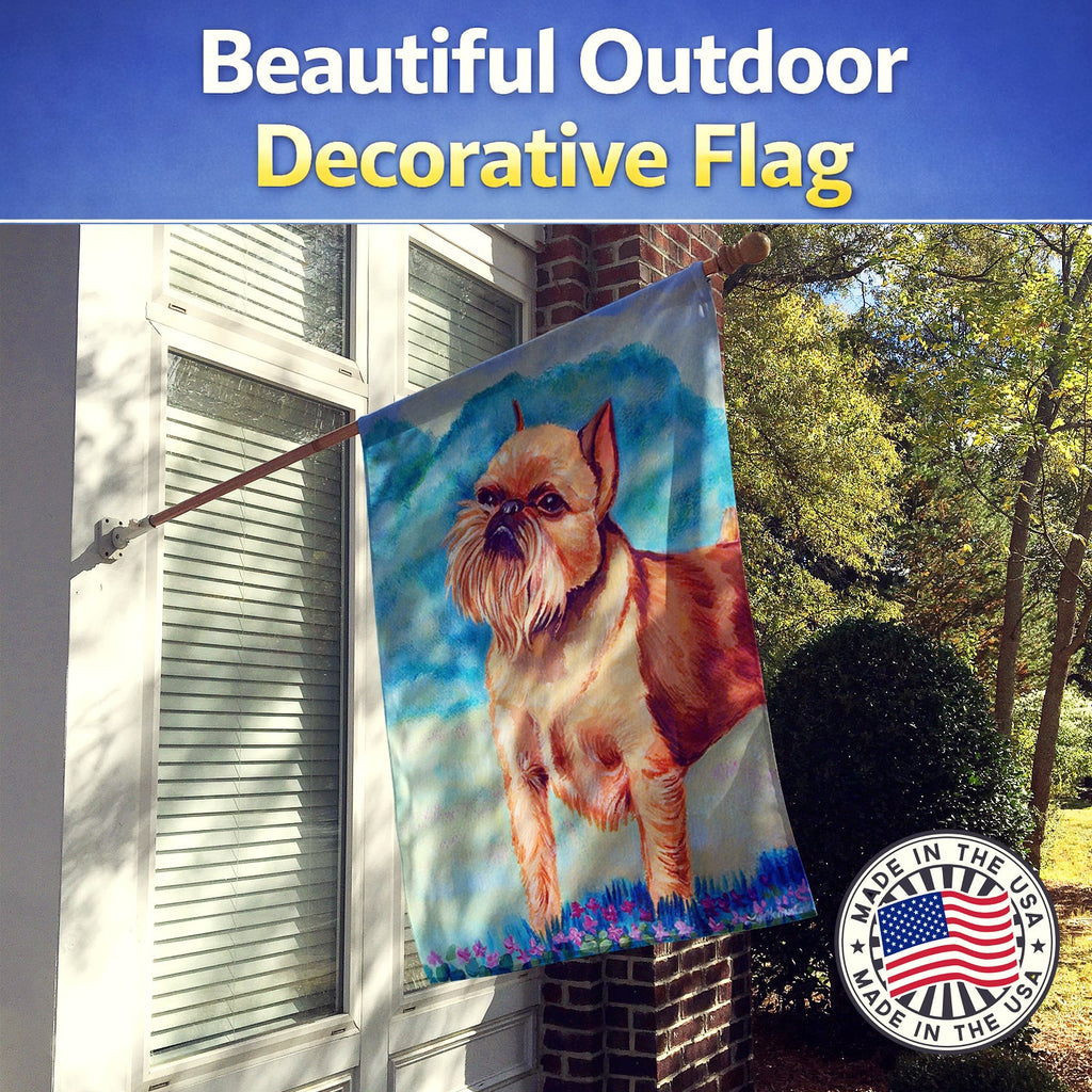 Brussels Griffon House Flag 28x40 Porch Sleeve Pole Decorative Outside Yard Banner Artwork Wall Hanging, Polyester