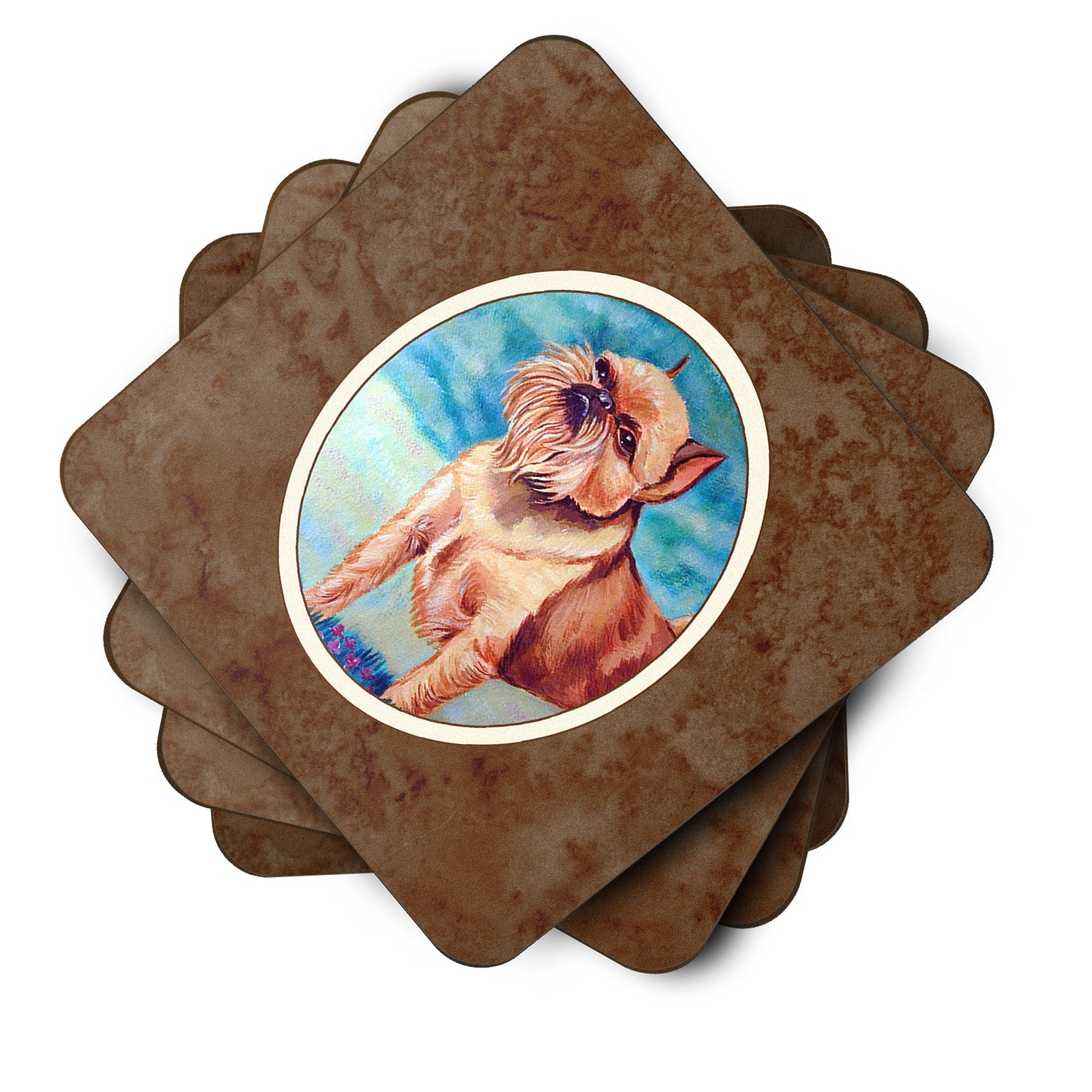 Brussels Griffon Foam Coasters Set of 4 Cup Coasters for Indoor Outdoor, Tabletop Protection, Anti Slip, Mouse pad Material