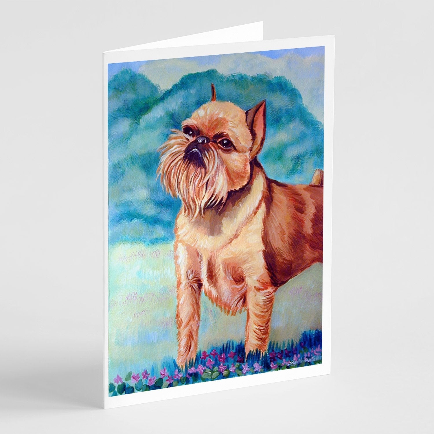 Brussels Griffon Greeting Cards Pack of 8 Blank Cards with Envelopes Whimsical A7 Size 5x7