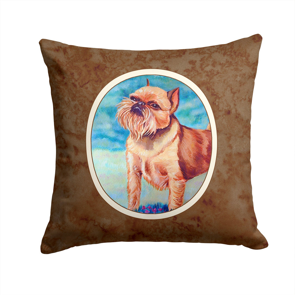 Brussels Griffon Decorative Throw Pillow 14x14 Indoor Outdoor Accent Cushion, Fabric Cover with Insert for Sofa, Bed, Porch & Living Room