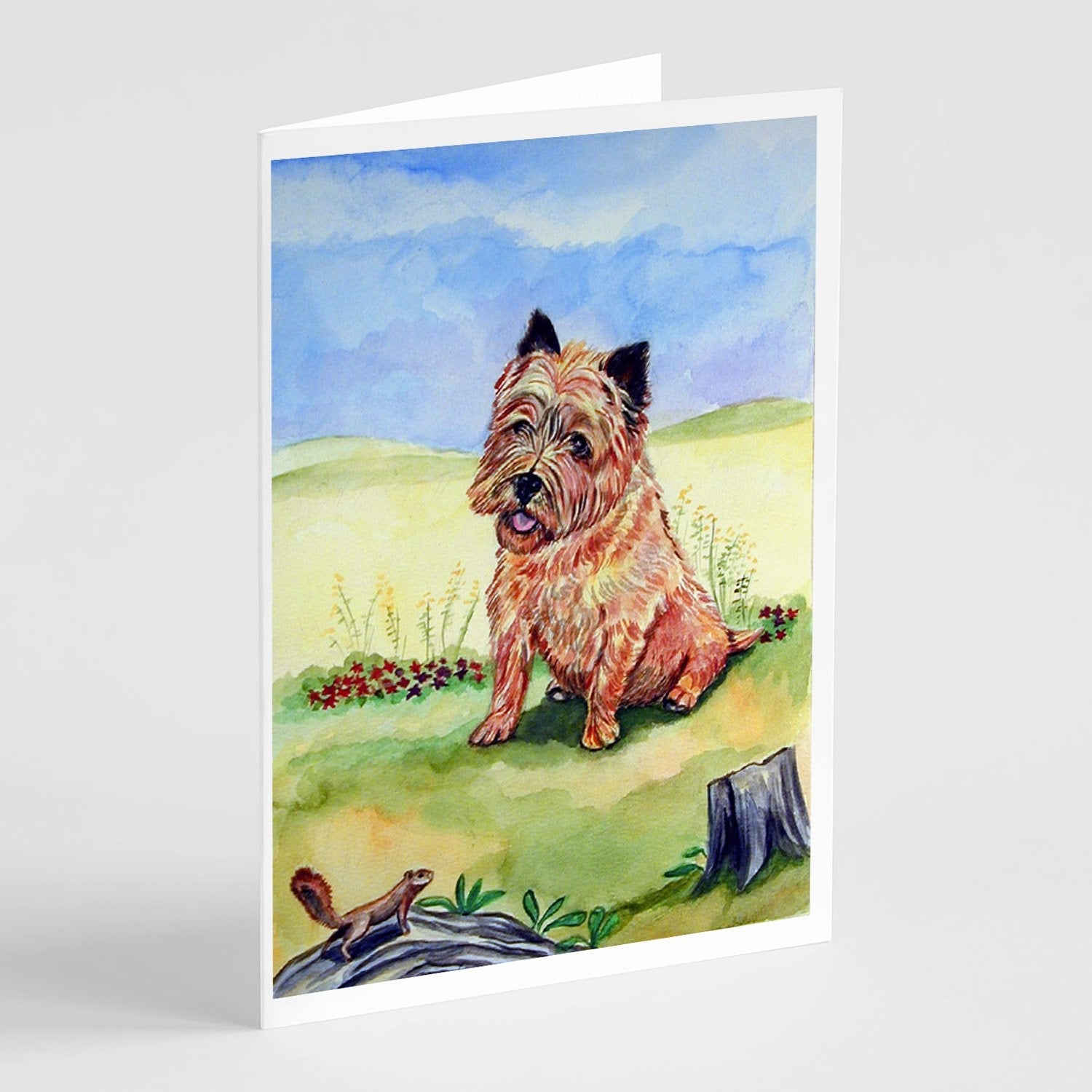 Cairn Terrier and the Chipmunk Greeting Cards Pack of 8 Blank Cards with Envelopes Whimsical A7 Size 5x7