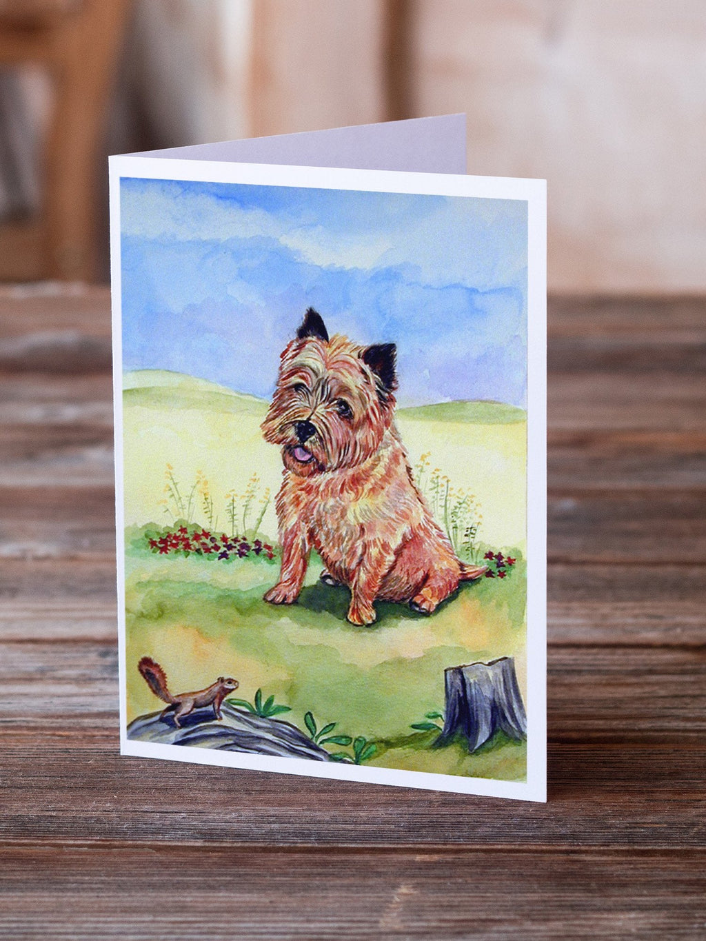 Cairn Terrier and the Chipmunk Greeting Cards Pack of 8 Blank Cards with Envelopes Whimsical A7 Size 5x7