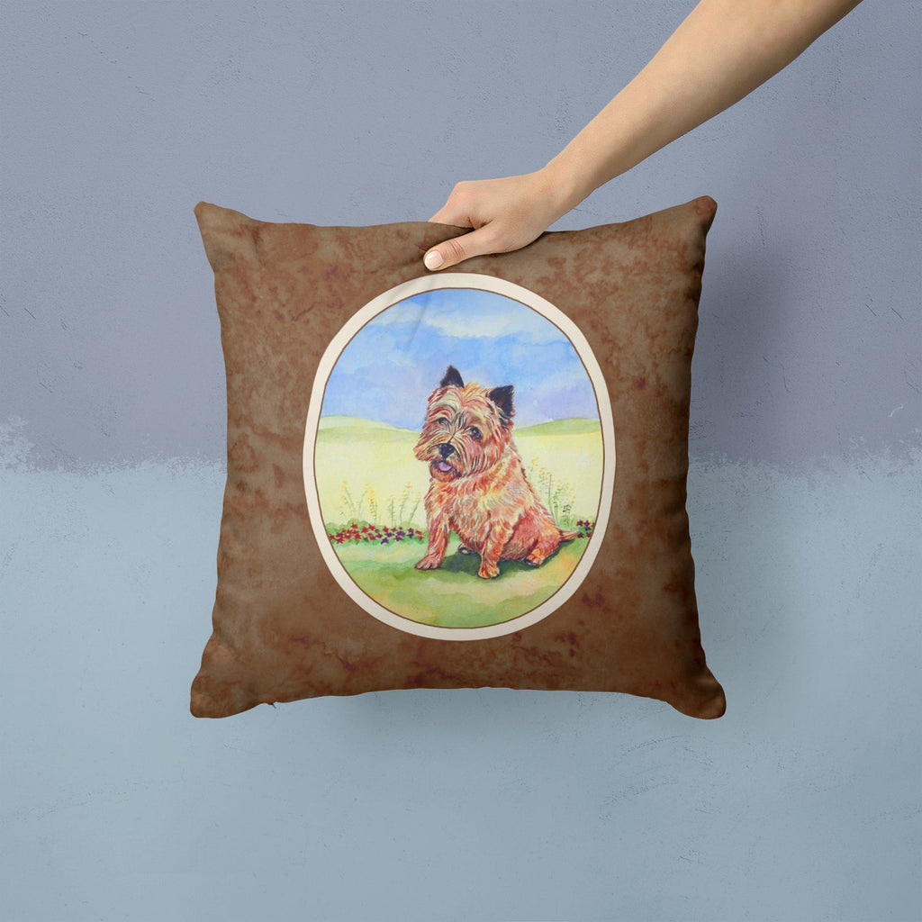 Cairn Terrier and the Chipmunk Decorative Throw Pillow 14x14 Indoor Outdoor Accent Cushion, Fabric Cover with Insert for Sofa, Bed, Porch & Living Room