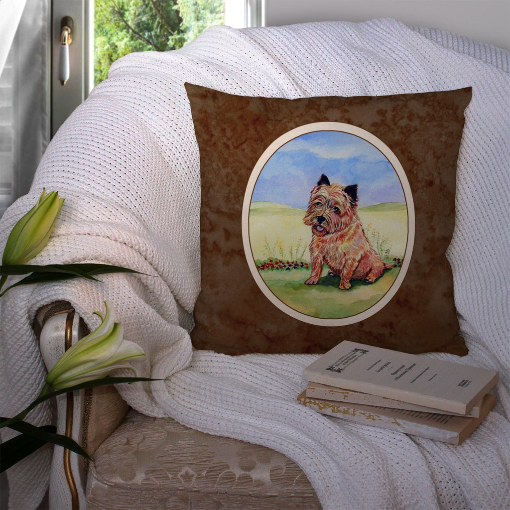 Cairn Terrier and the Chipmunk Decorative Throw Pillow 14x14 Indoor Outdoor Accent Cushion, Fabric Cover with Insert for Sofa, Bed, Porch & Living Room