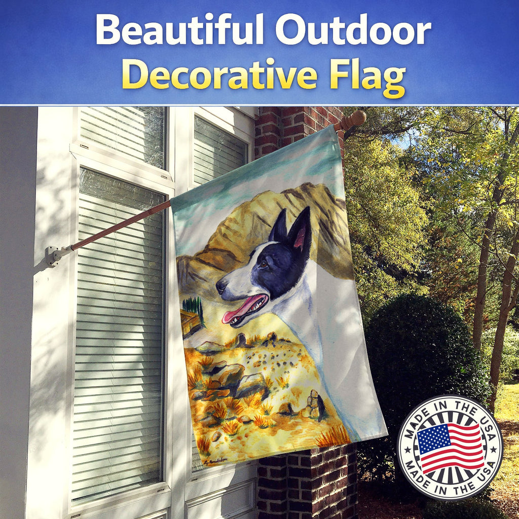 Canaan Dog House Flag 28x40 Porch Sleeve Pole Decorative Outside Yard Banner Artwork Wall Hanging, Polyester