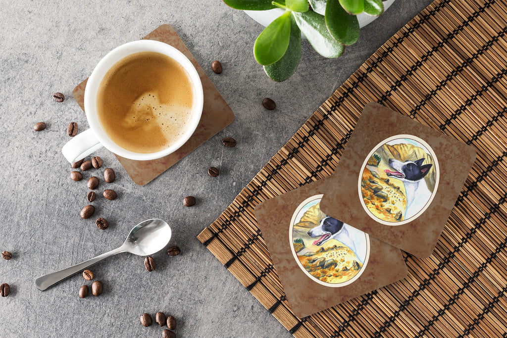 Canaan Dog Foam Coasters Set of 4 Cup Coasters for Indoor Outdoor, Tabletop Protection, Anti Slip, Mouse pad Material