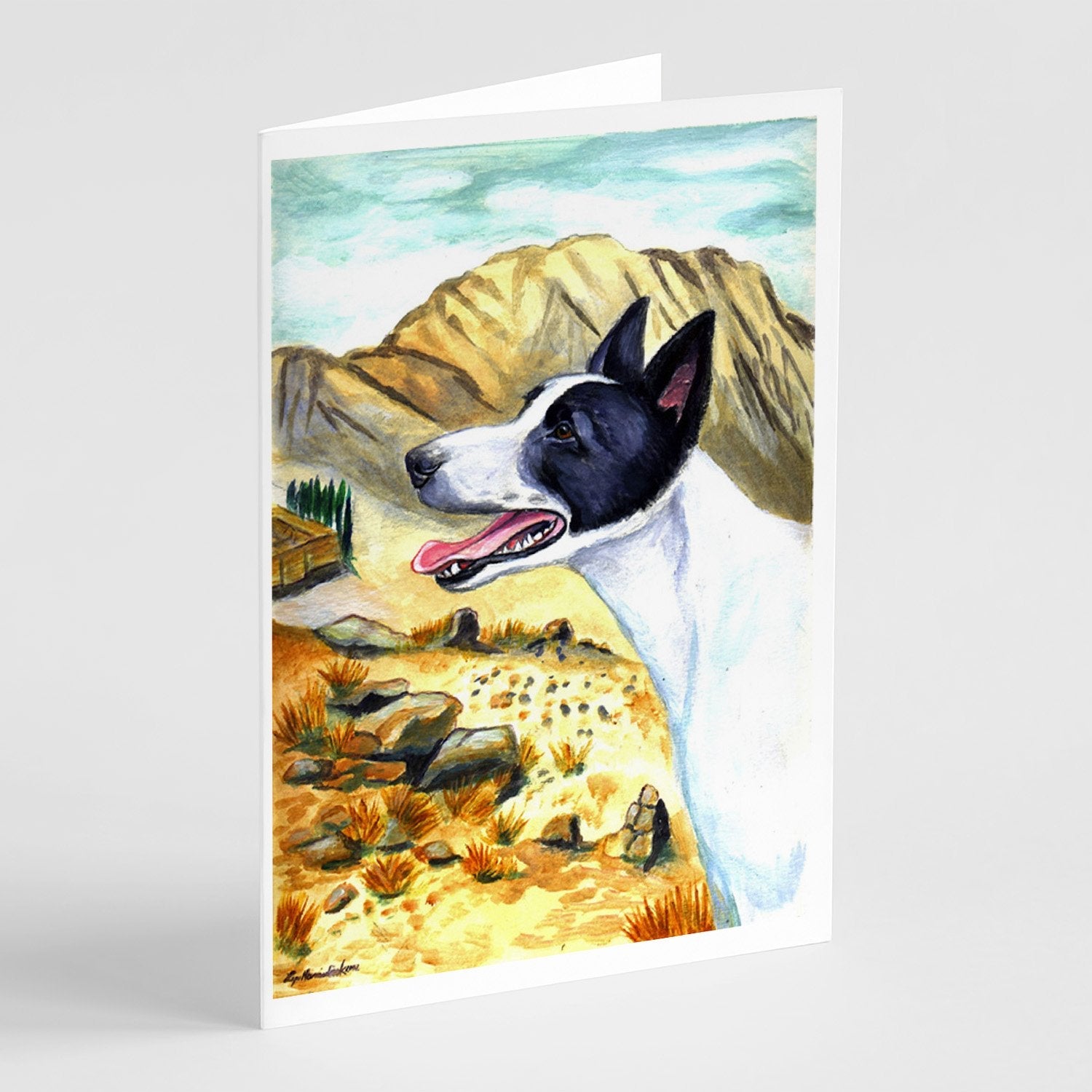 Canaan Dog Greeting Cards Pack of 8 Blank Cards with Envelopes Whimsical A7 Size 5x7