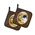 Canaan Dog Pot Holder Set of 2 Heat Resistant Quilted Hot Pads 7.5 x 7.5 Inch, Insulated Kitchen Trivets for Cooking & Baking