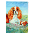 Cavalier Spaniel Momma's Love House Flag 28x40 Porch Sleeve Pole Decorative Outside Yard Banner Artwork Wall Hanging, Polyester