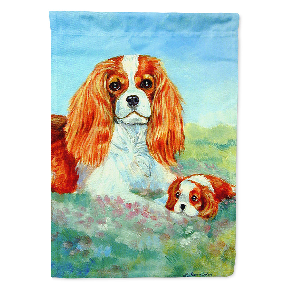 Cavalier Spaniel Momma's Love House Flag 28x40 Porch Sleeve Pole Decorative Outside Yard Banner Artwork Wall Hanging, Polyester