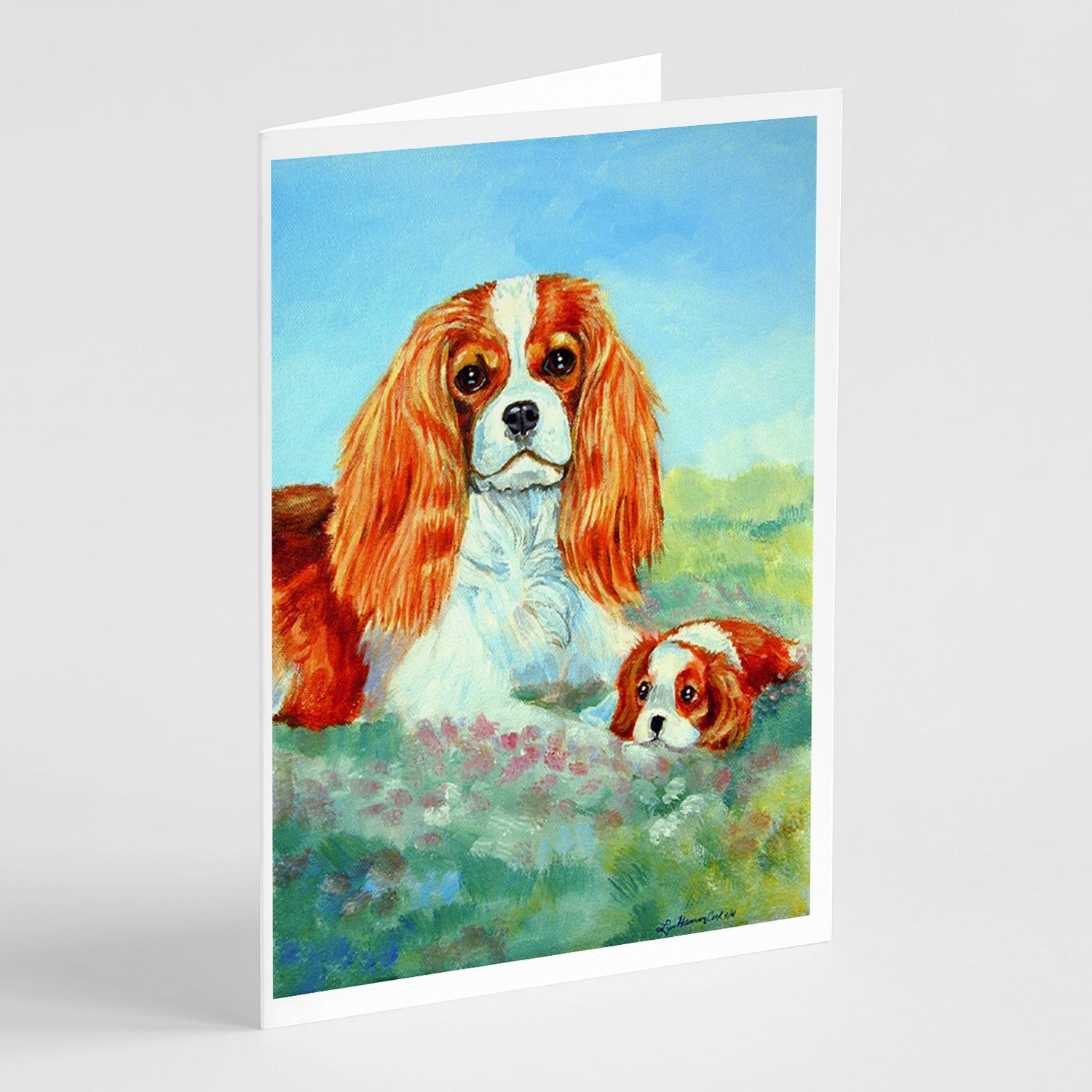 Cavalier Spaniel Momma's Love Greeting Cards Pack of 8 Blank Cards with Envelopes Whimsical A7 Size 5x7