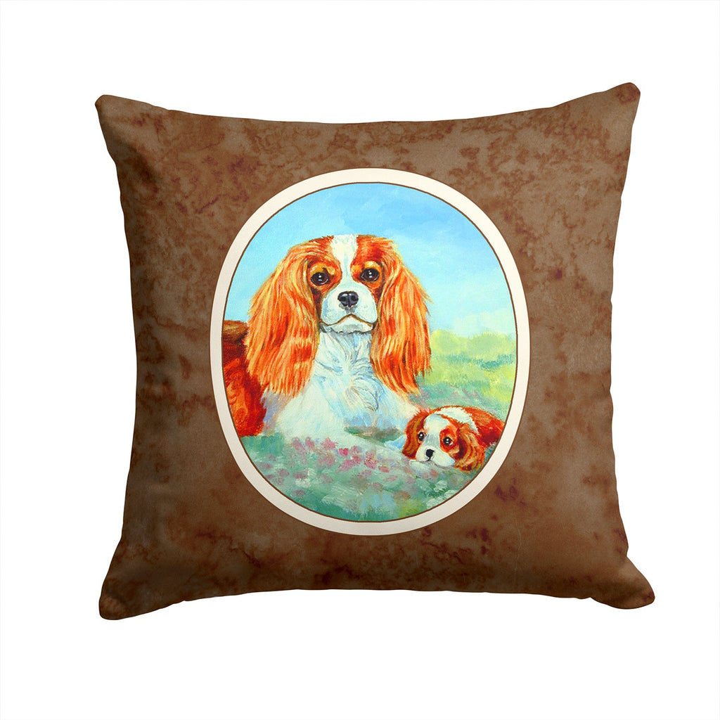 Cavalier Spaniel Momma's Love Decorative Throw Pillow 14x14 Indoor Outdoor Accent Cushion, Fabric Cover with Insert for Sofa, Bed, Porch & Living Room