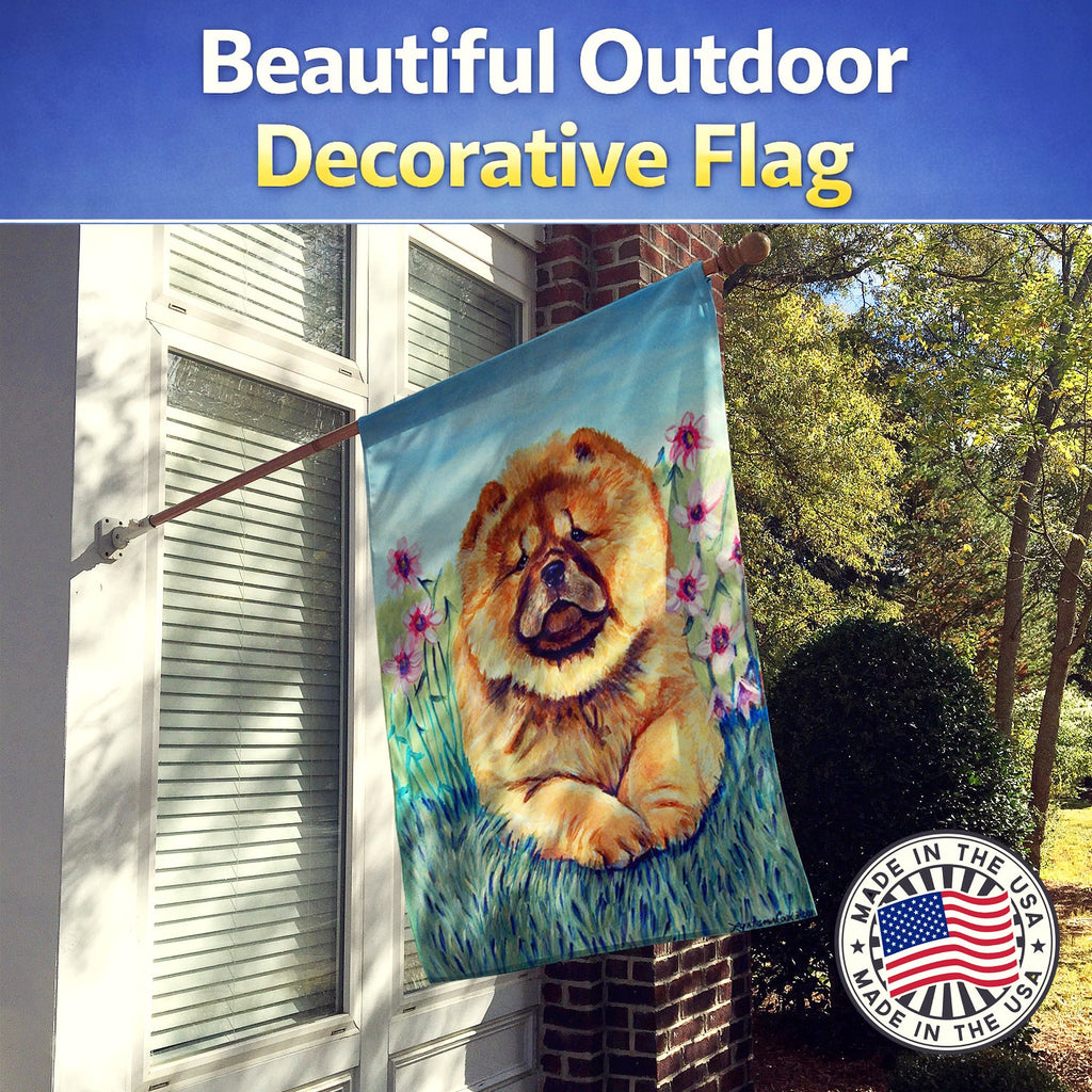 Chow Chow House Flag 28x40 Porch Sleeve Pole Decorative Outside Yard Banner Artwork Wall Hanging, Polyester