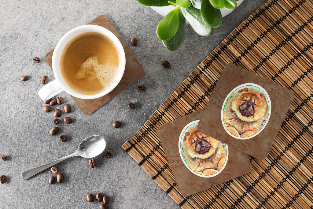 Chow Chow Foam Coasters Set of 4 Cup Coasters for Indoor Outdoor, Tabletop Protection, Anti Slip, Mouse pad Material