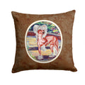 Chinese Crested on the Patio Decorative Throw Pillow 14x14 Indoor Outdoor Accent Cushion, Fabric Cover with Insert for Sofa, Bed, Porch & Living Room