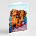 Long Hair Red Dachshund Two Peas Greeting Cards Pack of 8 Blank Cards with Envelopes Whimsical A7 Size 5x7