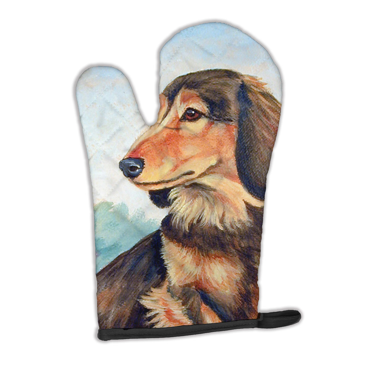 Long Hair Chocolate and Cream Dachshund Oven Mitt Heat Resistant Thick Oven Mitt for Hot Pans and Oven, Kitchen Mitt Protect Hands, Cooking Baking Glove
