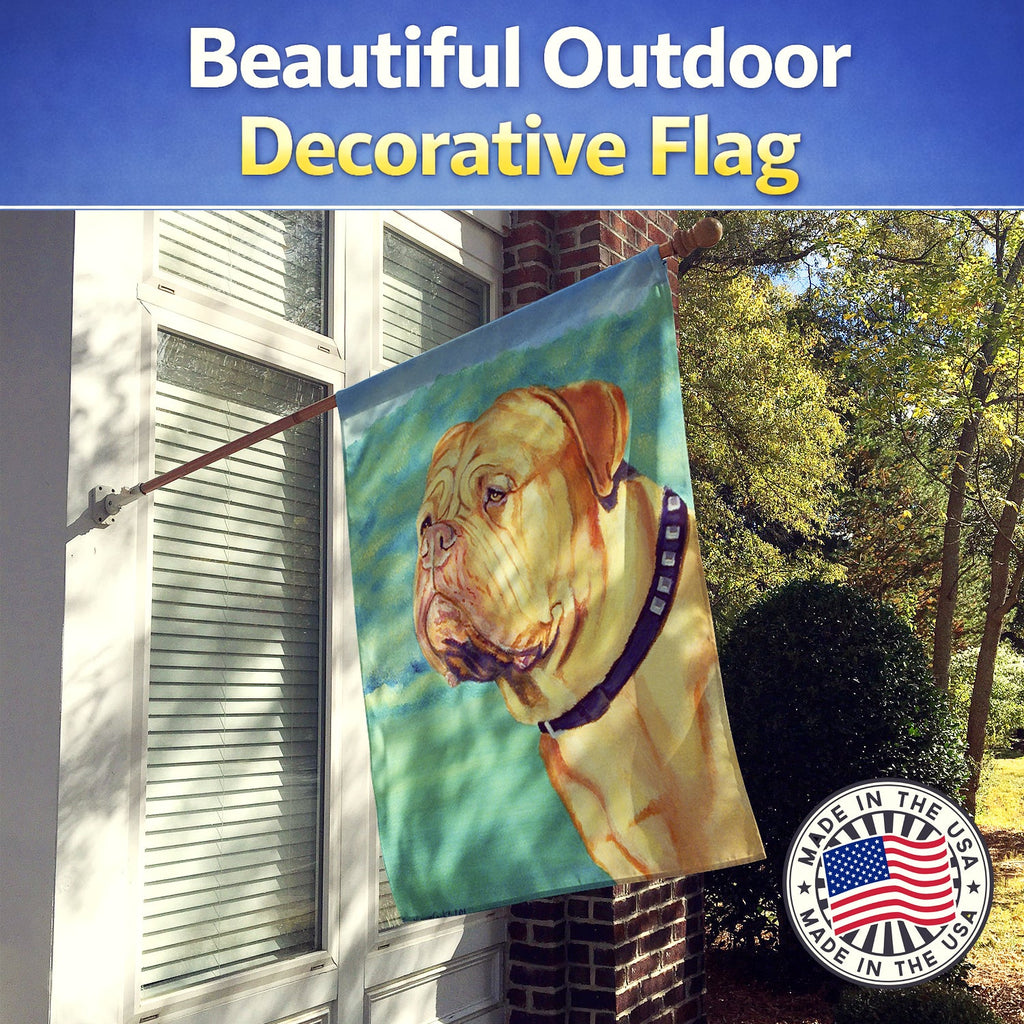 Dogue de Bordeaux House Flag 28x40 Porch Sleeve Pole Decorative Outside Yard Banner Artwork Wall Hanging, Polyester