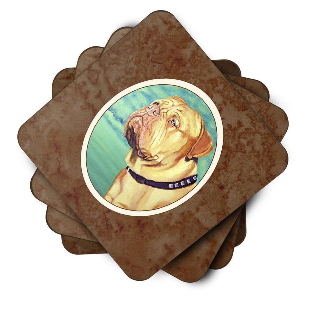 Dogue de Bordeaux Foam Coasters Set of 4 Cup Coasters for Indoor Outdoor, Tabletop Protection, Anti Slip, Mouse pad Material