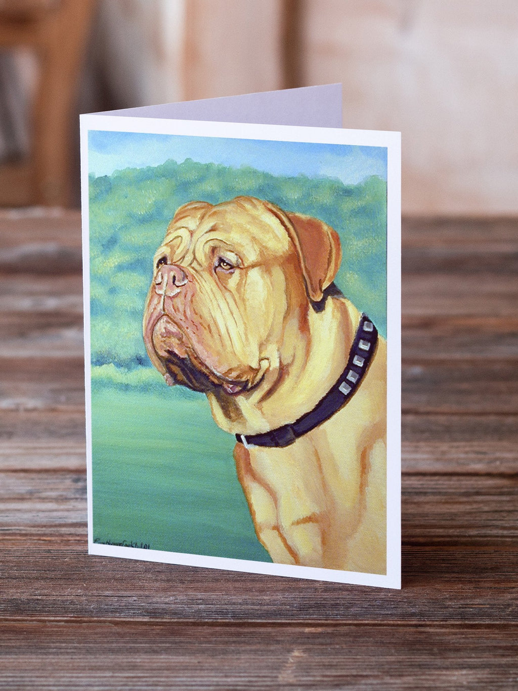 Dogue de Bordeaux Greeting Cards Pack of 8 Blank Cards with Envelopes Whimsical A7 Size 5x7