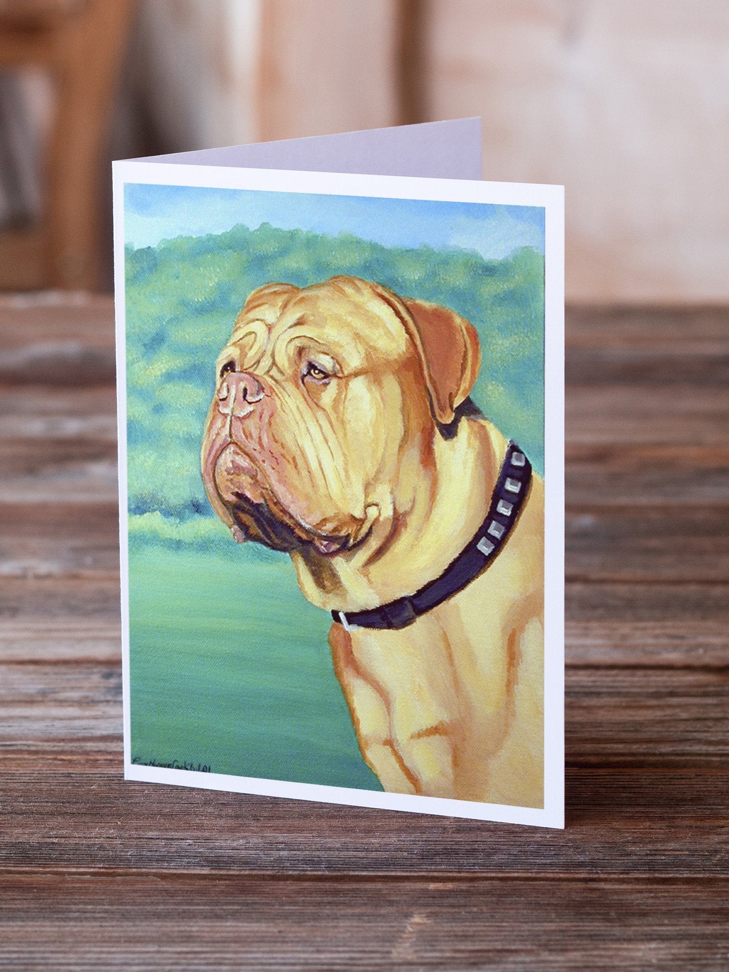 Dogue de Bordeaux Greeting Cards Pack of 8 Blank Cards with Envelopes Whimsical A7 Size 5x7
