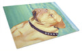 Dogue de Bordeaux Cutting Board Tempered Glass Kitchen Cutting Surface, Heat Resistant Chopping, Non-Slip Feet, Food Prep & Serving
