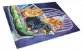 Dachshund Two Red and a Black and Tan Cutting Board Tempered Glass Kitchen Cutting Surface, Heat Resistant Chopping, Non-Slip Feet, Food Prep & Serving