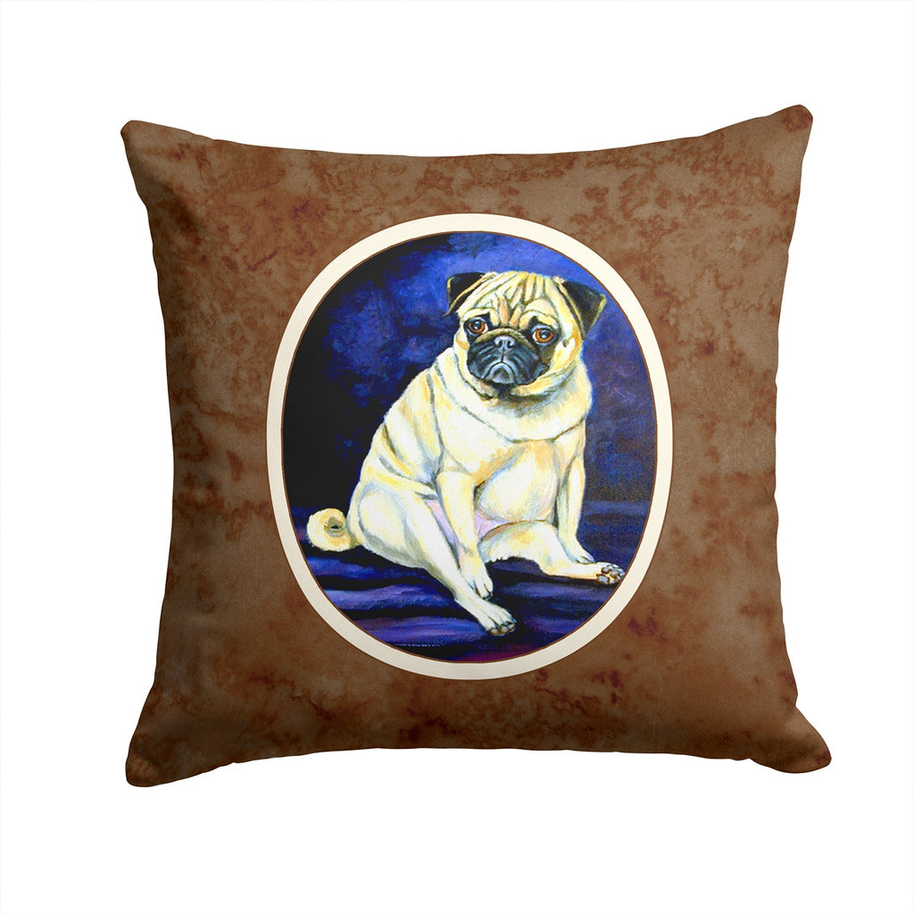 Fawn Pug Penny for your thoughts Decorative Throw Pillow 14x14 Indoor Outdoor Accent Cushion, Fabric Cover with Insert for Sofa, Bed, Porch & Living Room