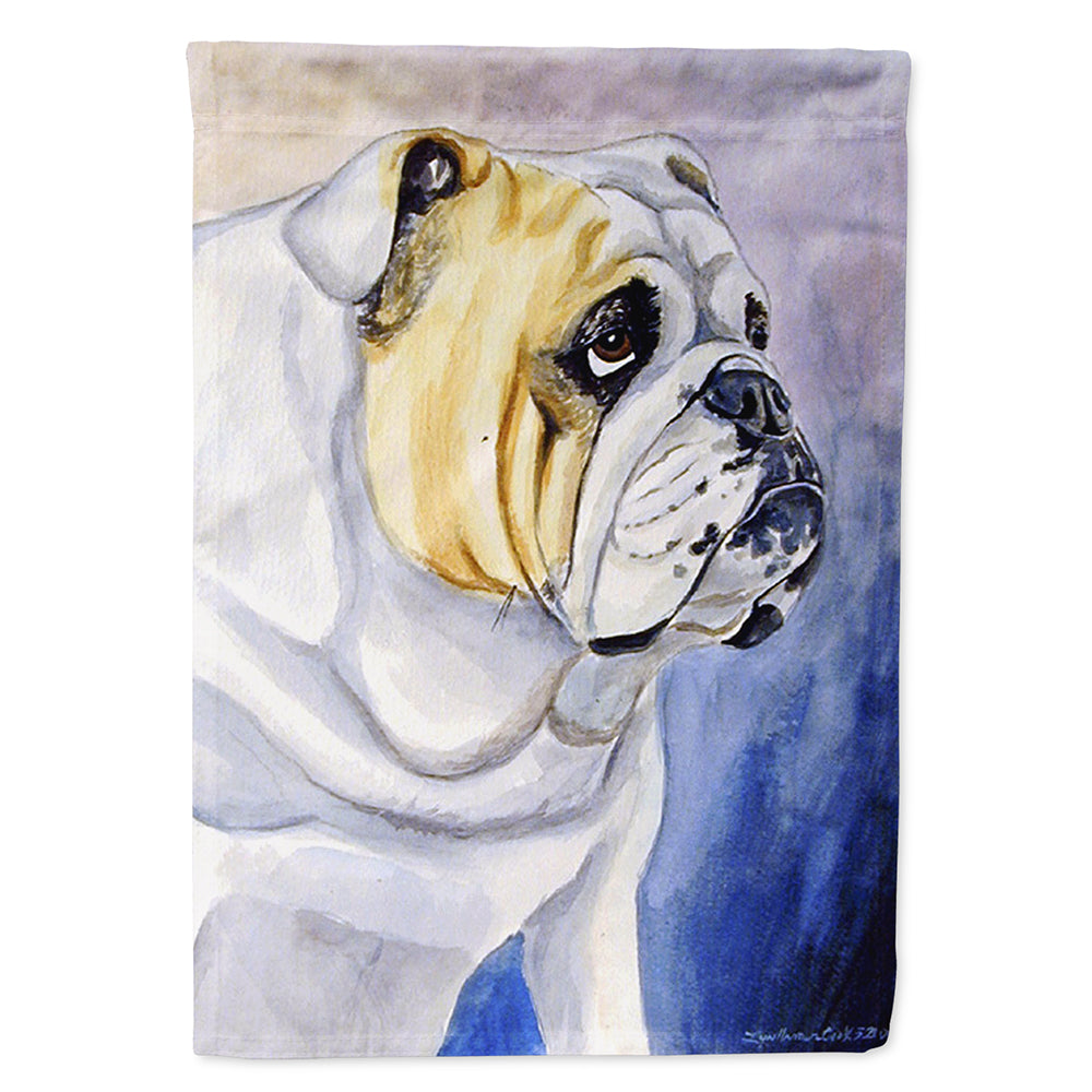 English Bulldog House Flag 28x40 Porch Sleeve Pole Decorative Outside Yard Banner Artwork Wall Hanging, Polyester